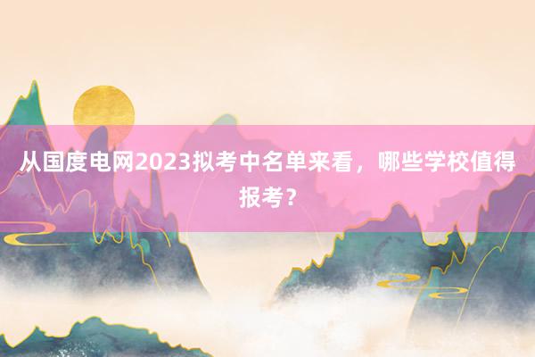 从国度电网2023拟考中名单来看，哪些学校值得报考？