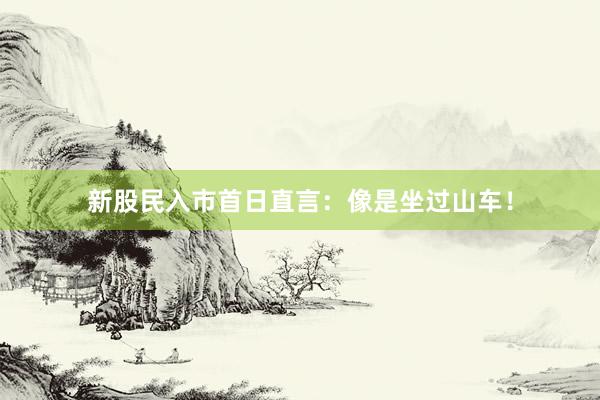 新股民入市首日直言：像是坐过山车！