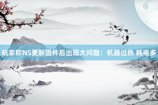 玩家称NS更新固件后出现大问题：机器过热 耗电多