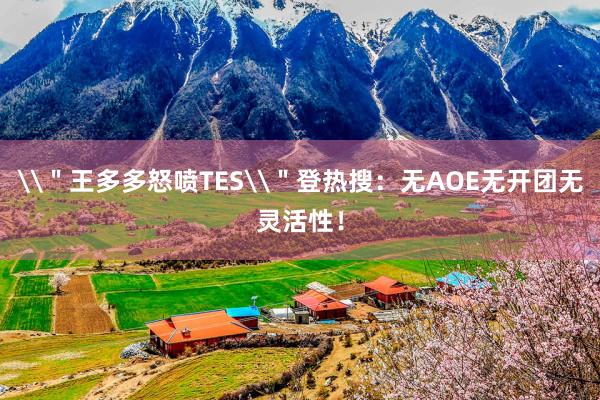\＂王多多怒喷TES\＂登热搜：无AOE无开团无灵活性！