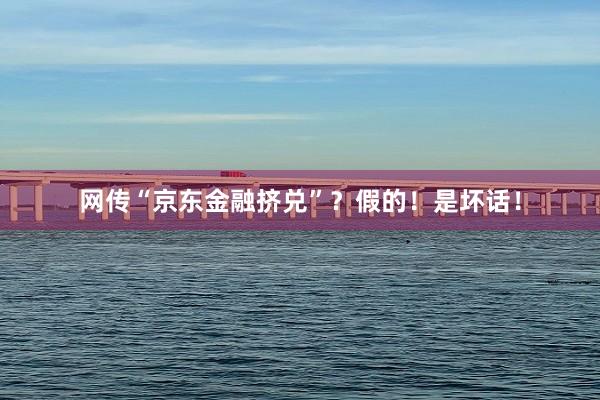 网传“京东金融挤兑”?假的!是坏话!