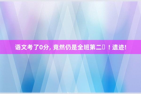 语文考了0分, 竟然仍是全班第二✌! 遗迹!